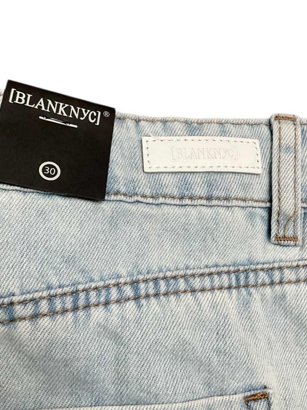 BLANK NYC Women’s Denim Shorts Light Wash Denim Drawstring Shorts Size 30 NWT - Picture 9 of 13